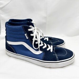 VANS Filmore Hi Navy Blue Suede Canvas Shoes Men's Size 13